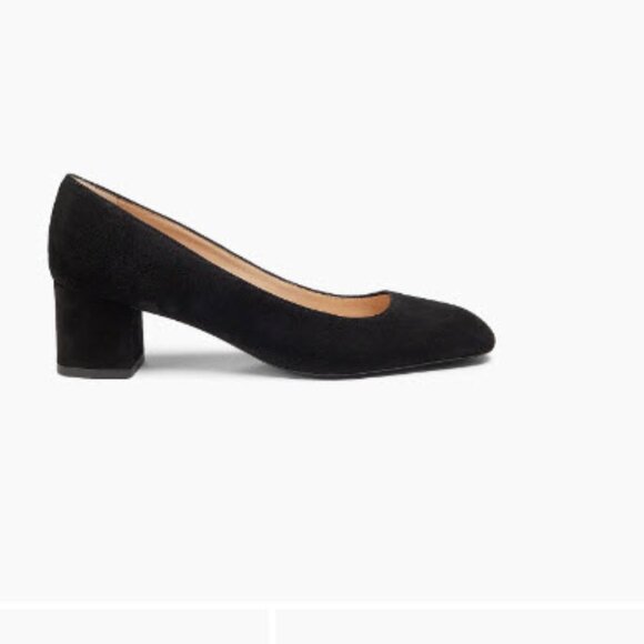 Stuart Weitzman Vintage Black Suede Block Heel Pumps Size 10 - Picture 1 of 12